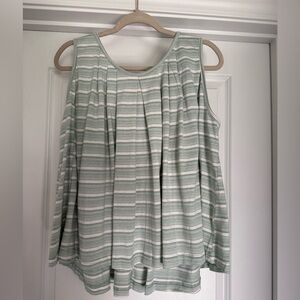NWT Easel Green and White striped tank top size small
